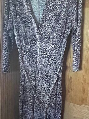 TALBOTS 2X PLUS SIZE GEOMETRIC PRINT MIDI DRESS 💜